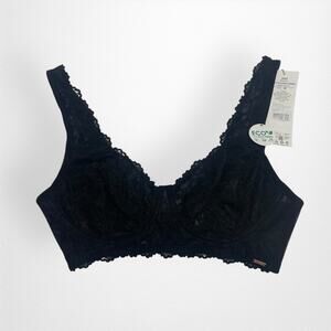 DORINA‎ AINA NON PADDED BRALETTE FULL CUP WIRELESS MEDIUM NWT BLACK